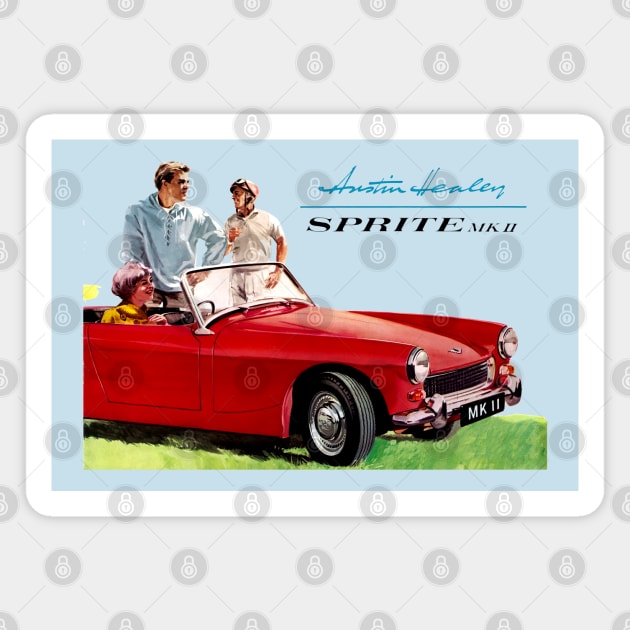 AUSTIN HEALEY SPRITE - advert Magnet by Throwback Motors